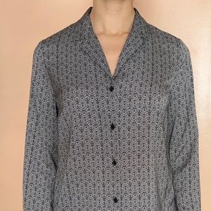 NWT Banana Republic Button-Down Long Sleeve Print Office Blouse